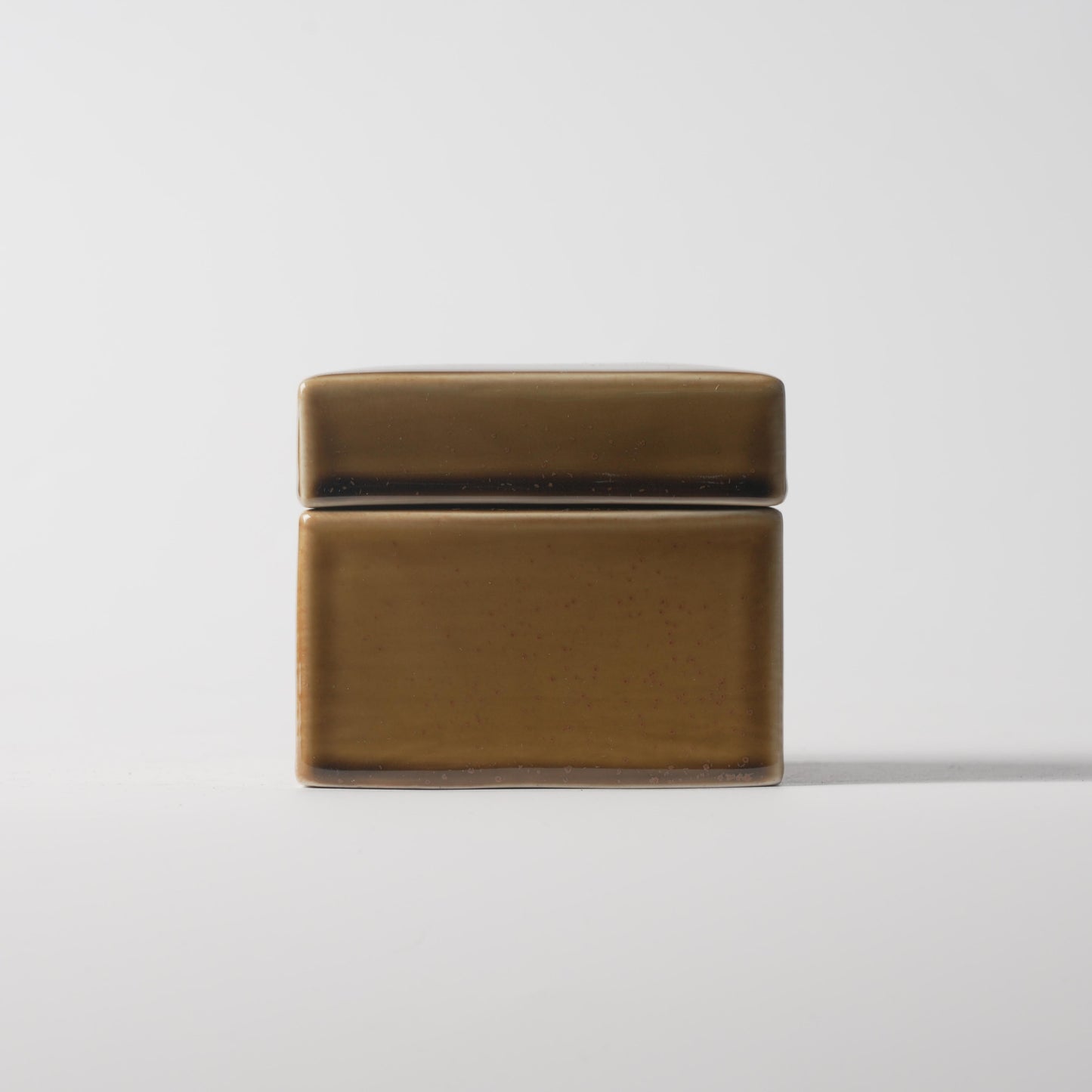 Autumn Kiln-Glazed Square Ceramic Box with Lid