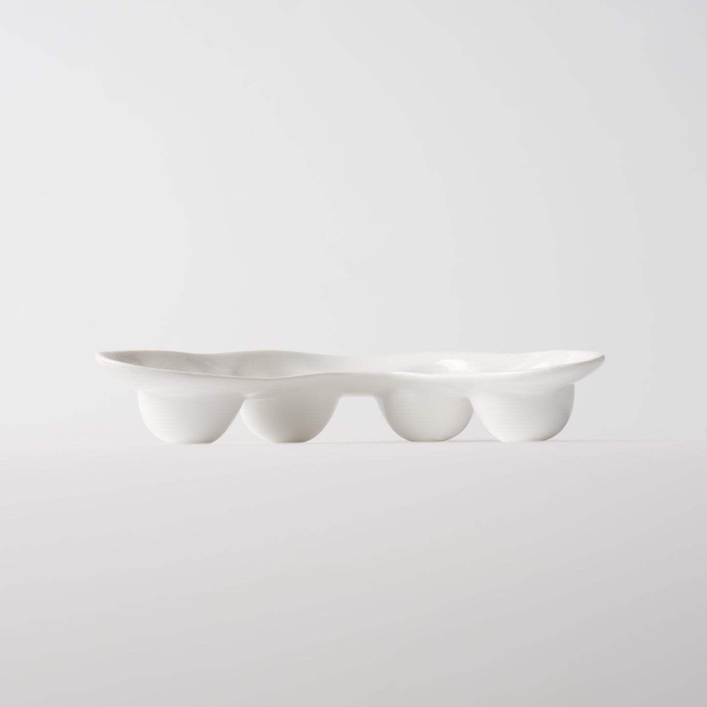 Curved Four-Well Ceramic Bean Dish