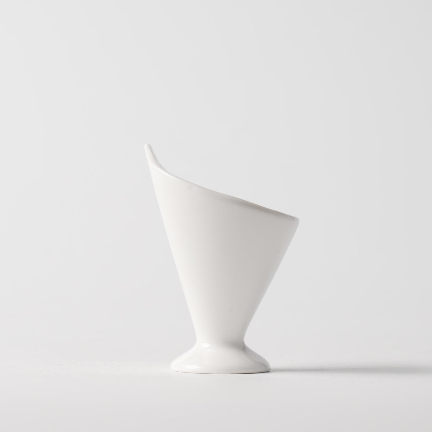 White Matte Ceramic Footed Cone Cup — 3.5 Inch