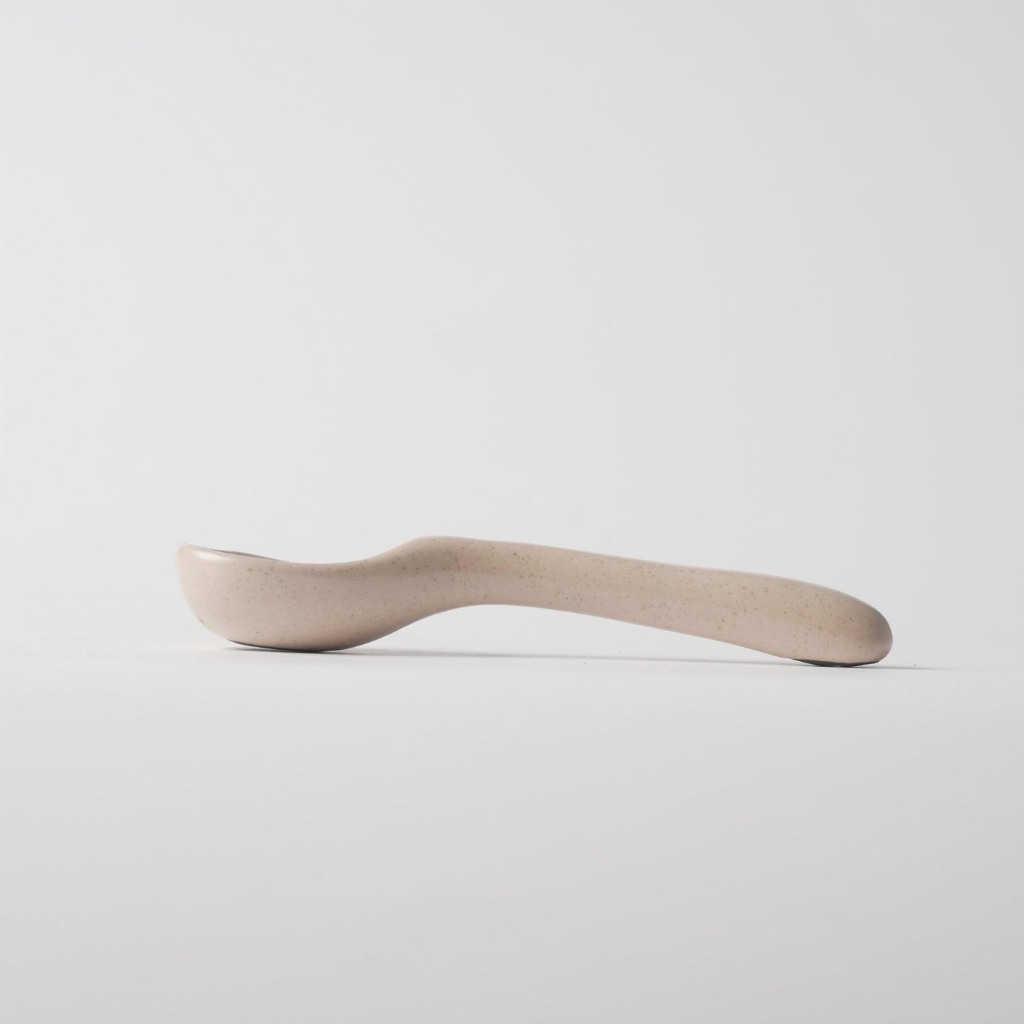 Cream Beige Matte Ceramic Long-Handle Spoon
