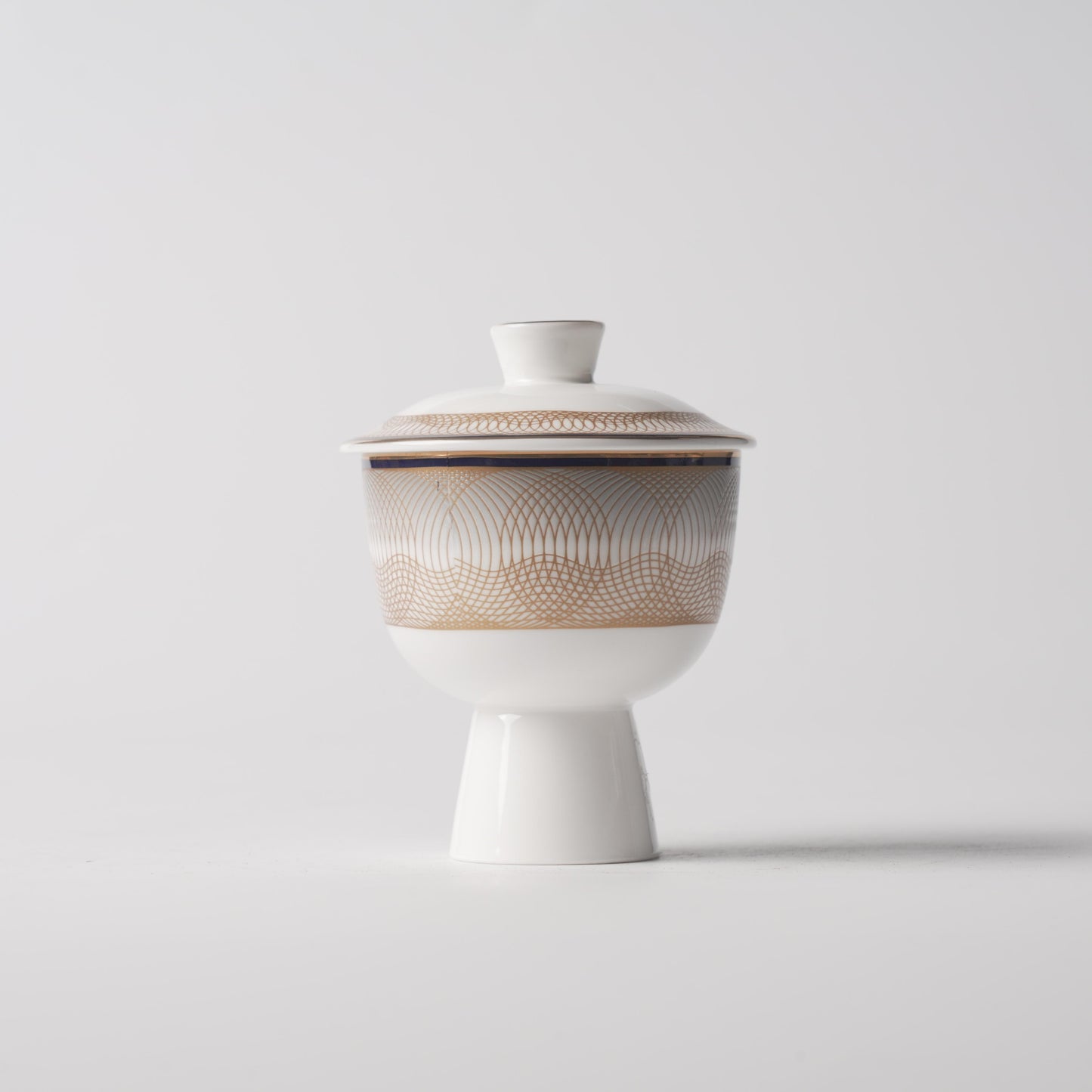 Gold Thread — 3" Footed Dessert Cup with Lid