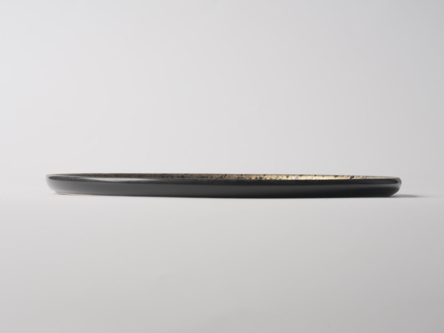 Crimson Crack Shadow Glaze Flat Round Plate