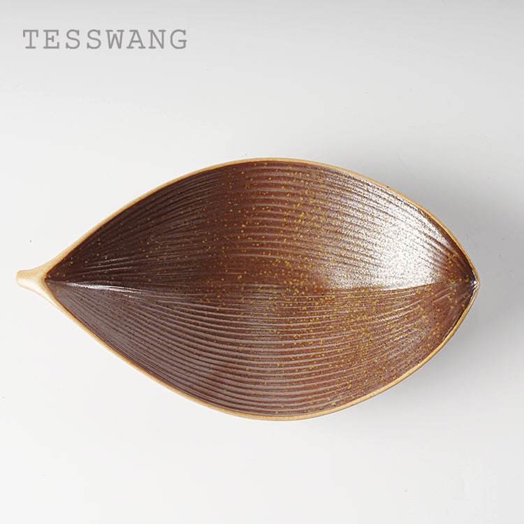 Brown Crystal 10.6'' Leaf Plate