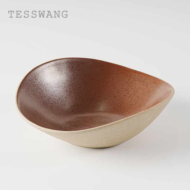 Iron Bloom Sculptural Bowl 8" — Raw Exterior Iron-Glaze Interior Ceramic Bowl