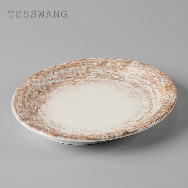 Dusk Series Oval Fish Plate 9.5" — Narrow-Rim Crackle Glaze Ceramic Serving Platter