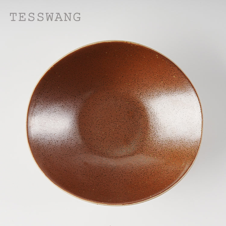 Iron Bloom Sculptural Bowl 8" — Raw Exterior Iron-Glaze Interior Ceramic Bowl