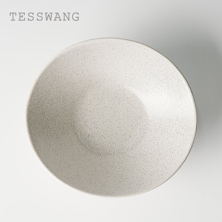 Coarse Stone Ingot Bowl 8.5" — Organic Asymmetric Deep Ceramic Bowl