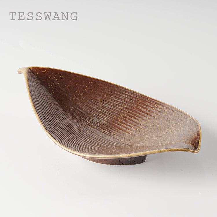 Brown Crystal 10.6'' Leaf Plate