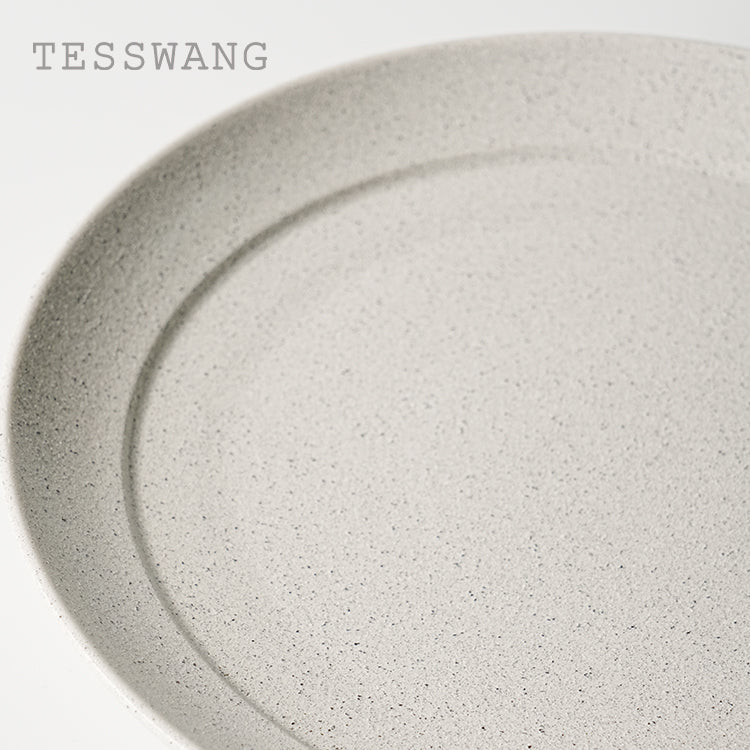 Coarse Stone Dinner Plate 9.75" — Speckled Stoneware Main Course Plate