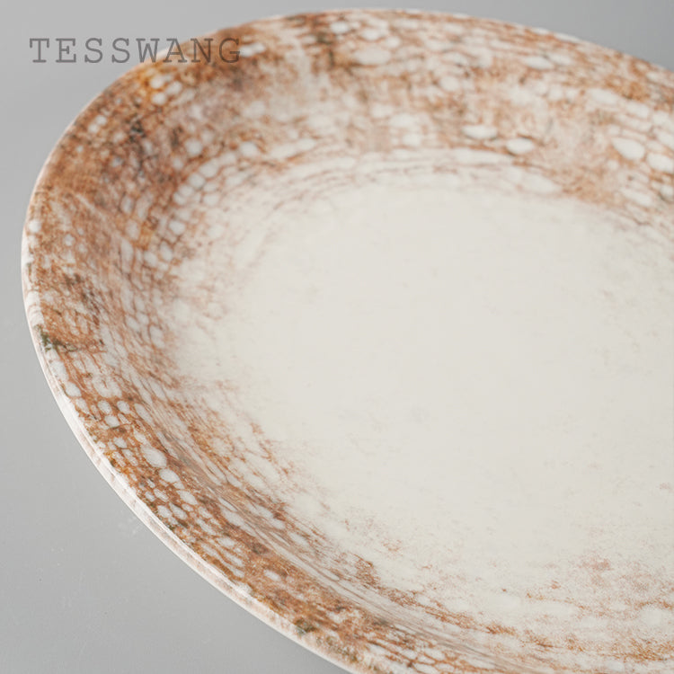 Dusk Series Oval Fish Plate 9.5" — Narrow-Rim Crackle Glaze Ceramic Serving Platter