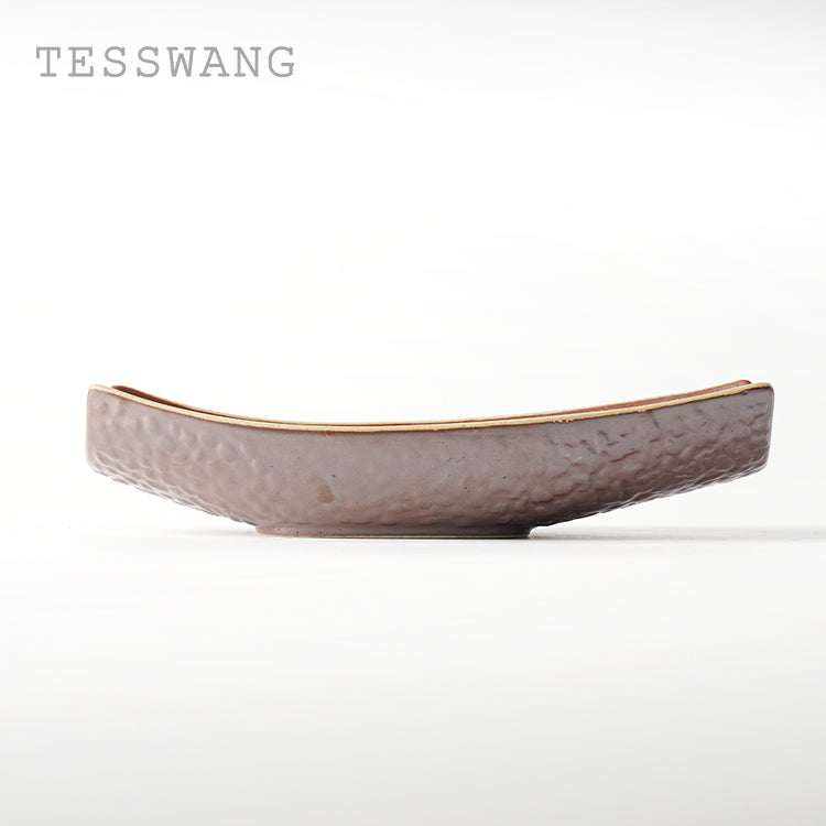 Brown Crystal 9.7'' Boat-Shape Plate