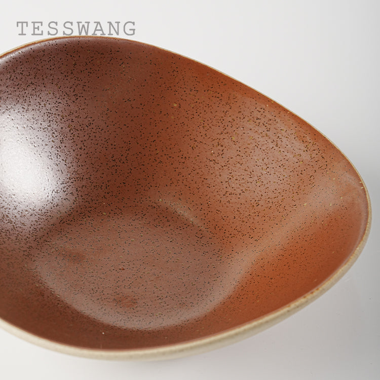 Iron Bloom Sculptural Bowl 8" — Raw Exterior Iron-Glaze Interior Ceramic Bowl