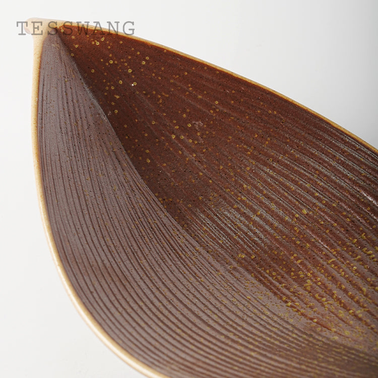 Brown Crystal 10.6'' Leaf Plate