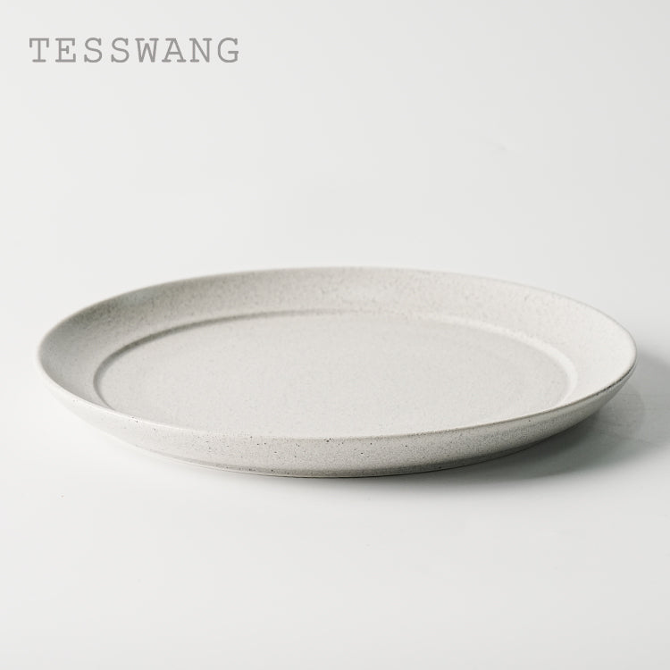 Coarse Stone Dinner Plate 9.75" — Speckled Stoneware Main Course Plate