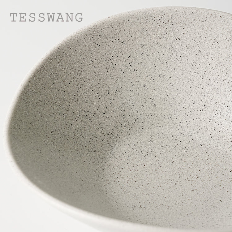 Coarse Stone Ingot Bowl 8.5" — Organic Asymmetric Deep Ceramic Bowl