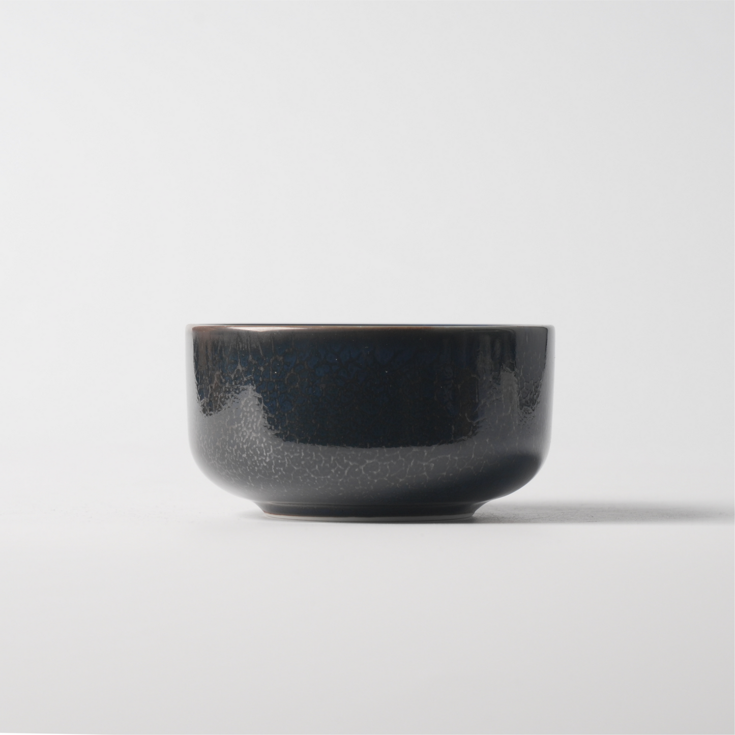 Deep Blue Crackle Glaze Ceramic Drum Bowl