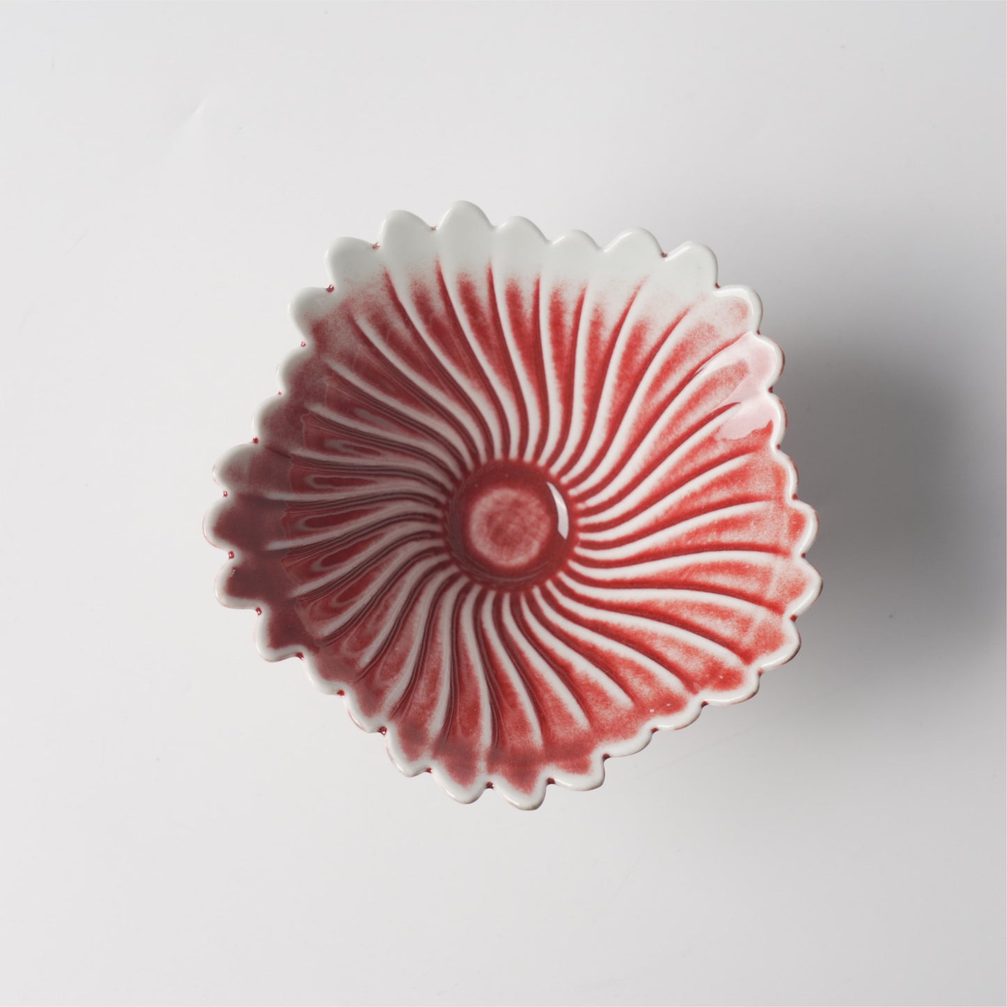 Crimson Feather Ceramic Bowl — 5 Inch