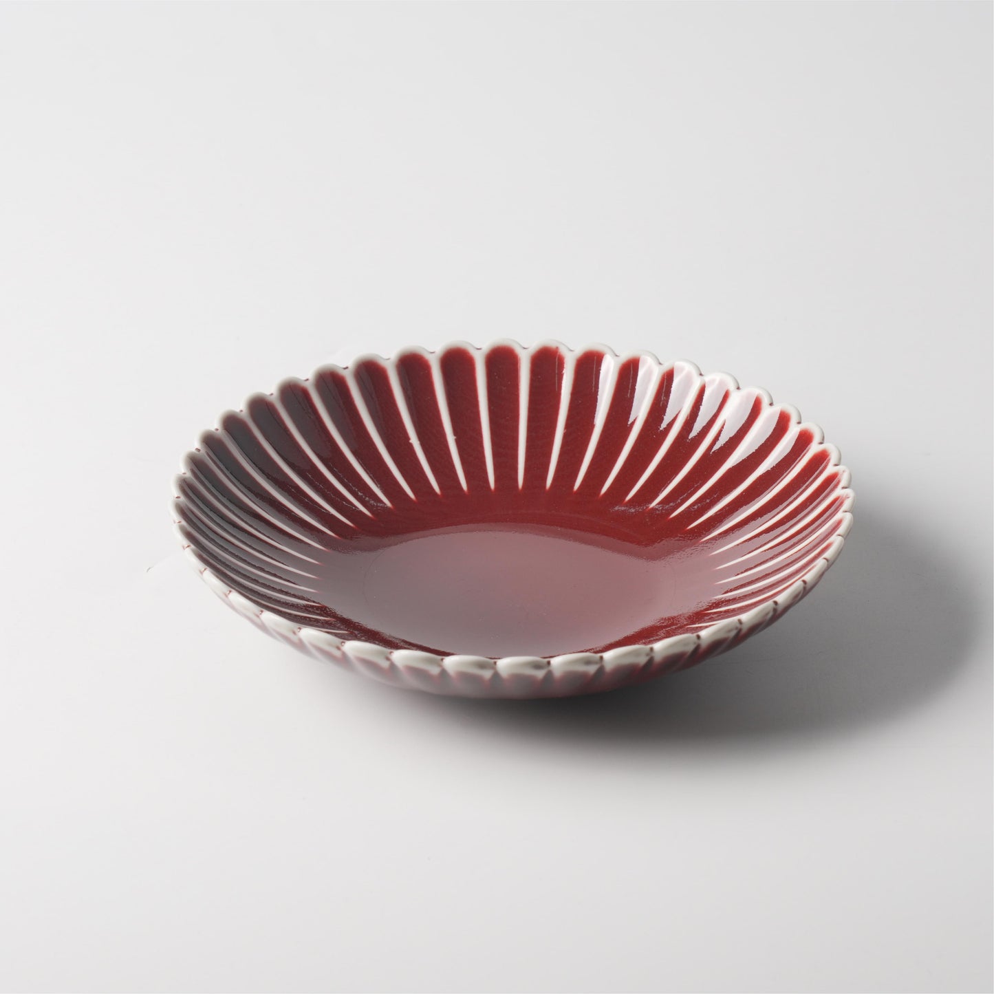 Crimson Chrysanthemum Ceramic Soup Bowl — 8.5 Inch