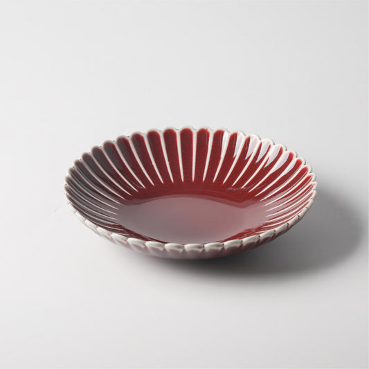 Crimson Chrysanthemum Ceramic Soup Bowl — 8.5 Inch