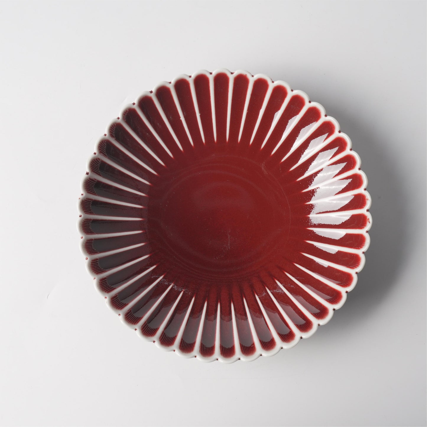 Crimson Chrysanthemum Ceramic Soup Bowl — 8.5 Inch