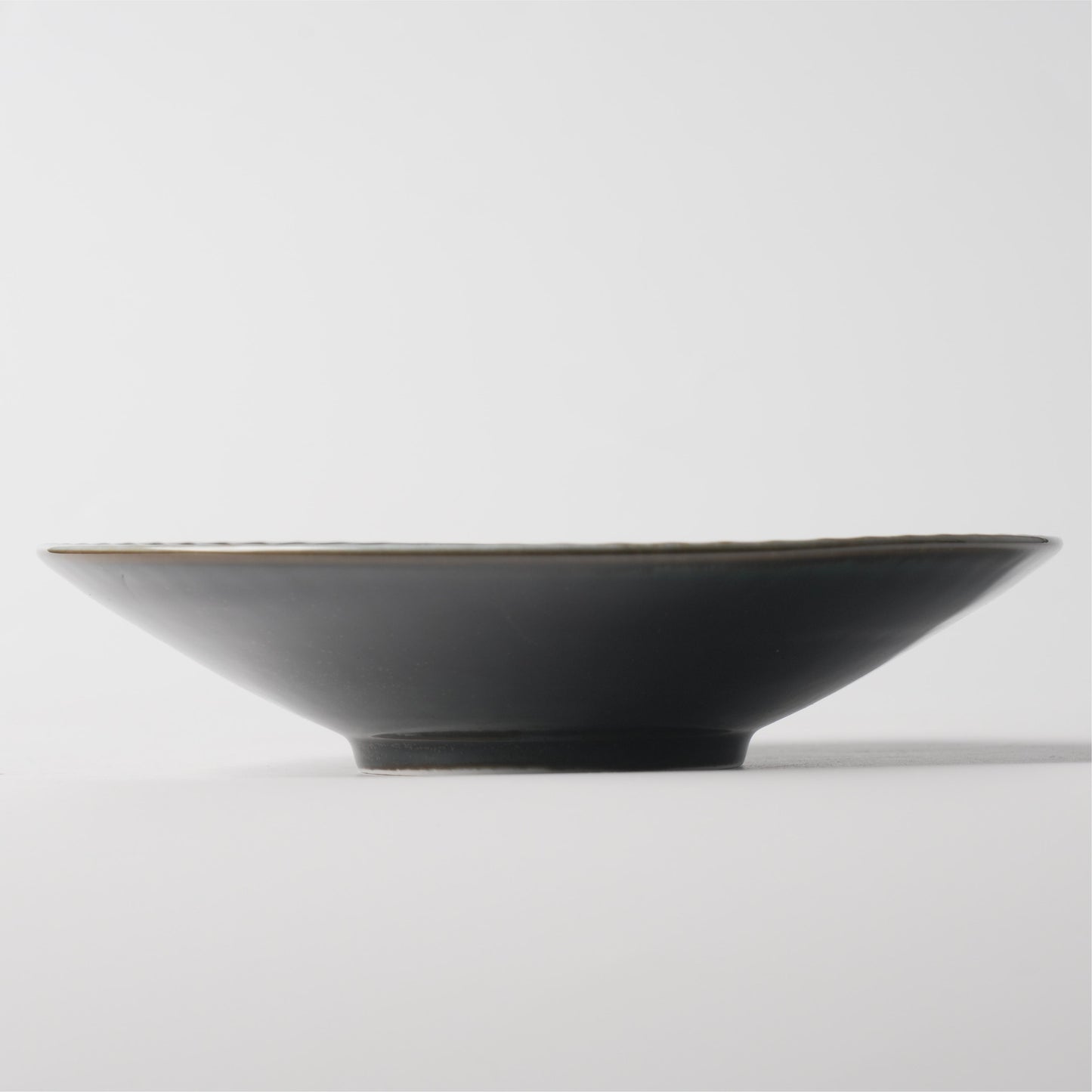 Black Chrysanthemum Ceramic Shallow Bowl
