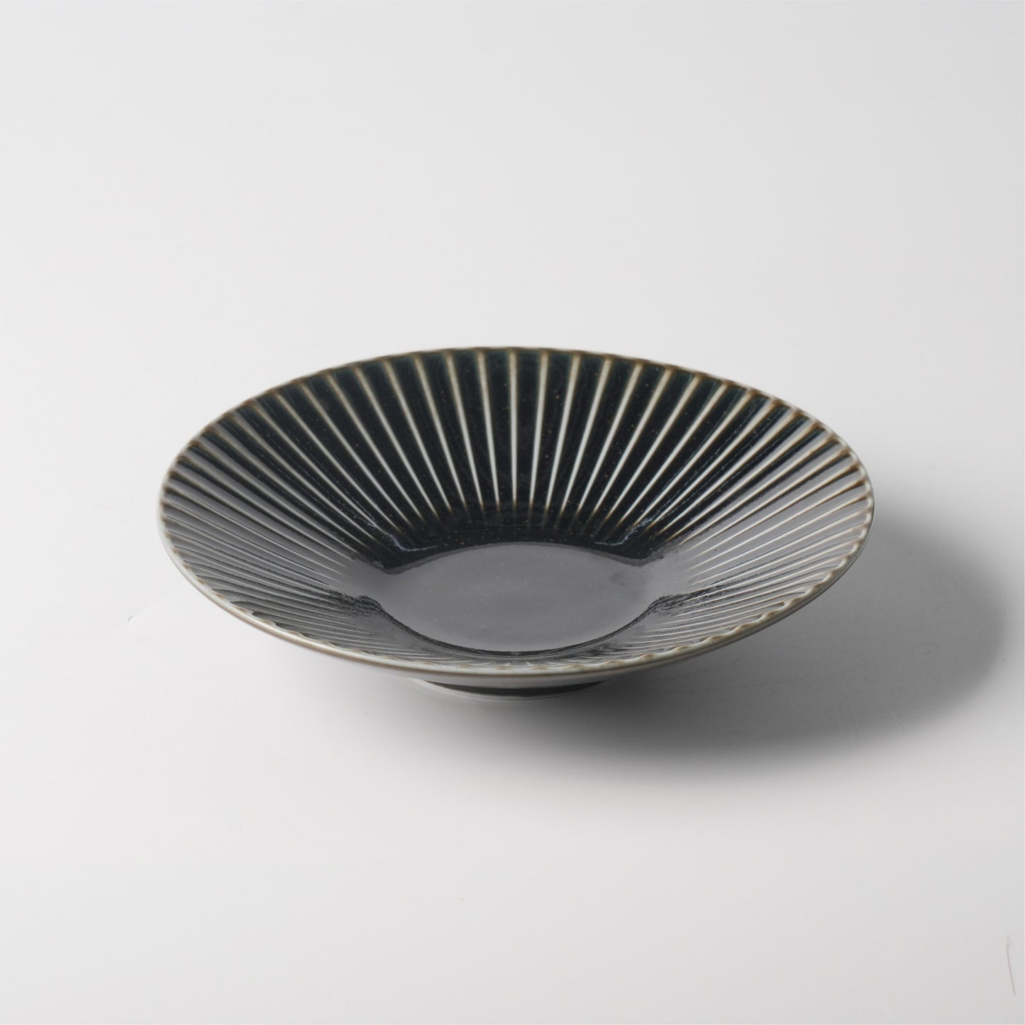 Black Chrysanthemum Ceramic Shallow Bowl
