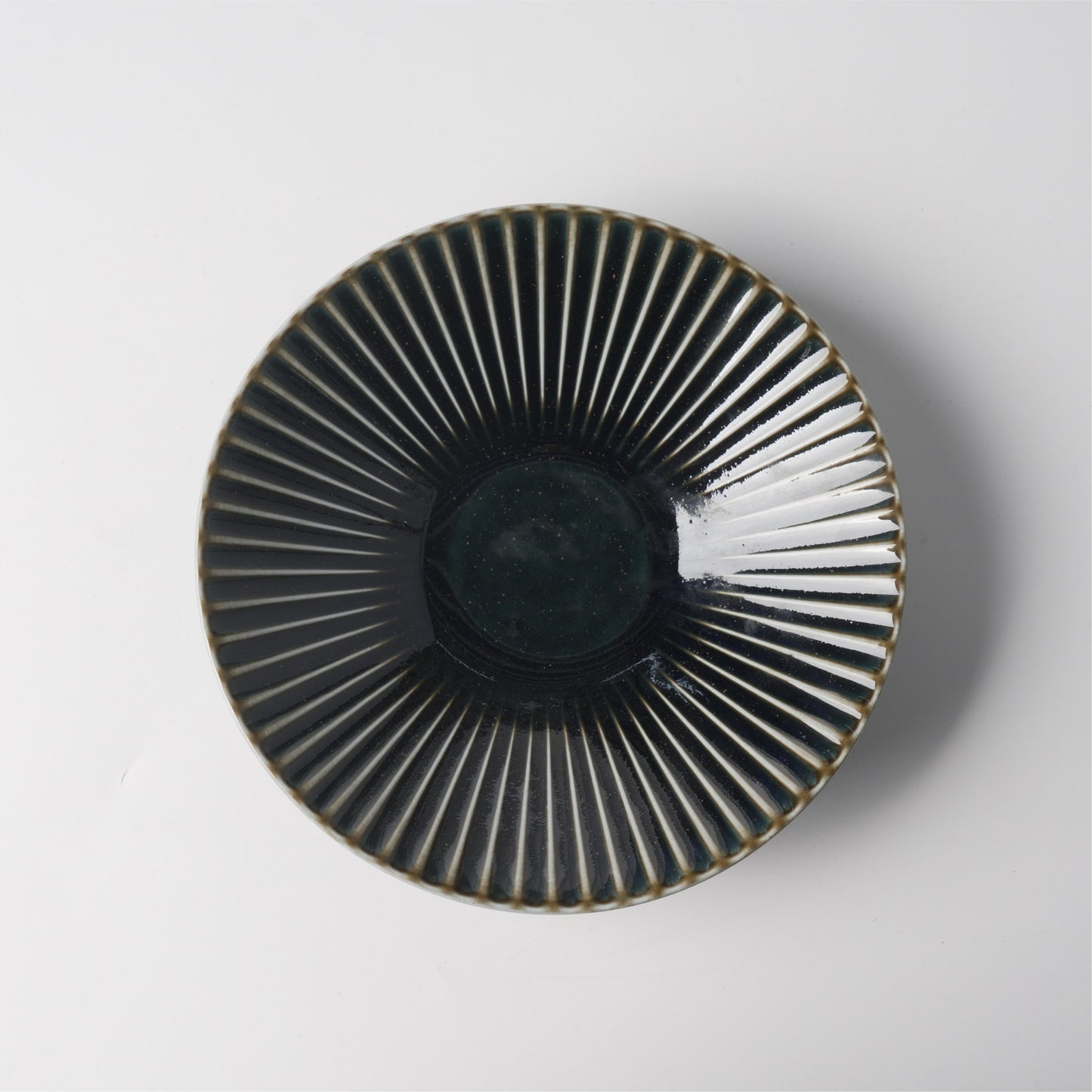 Black Chrysanthemum Ceramic Shallow Bowl