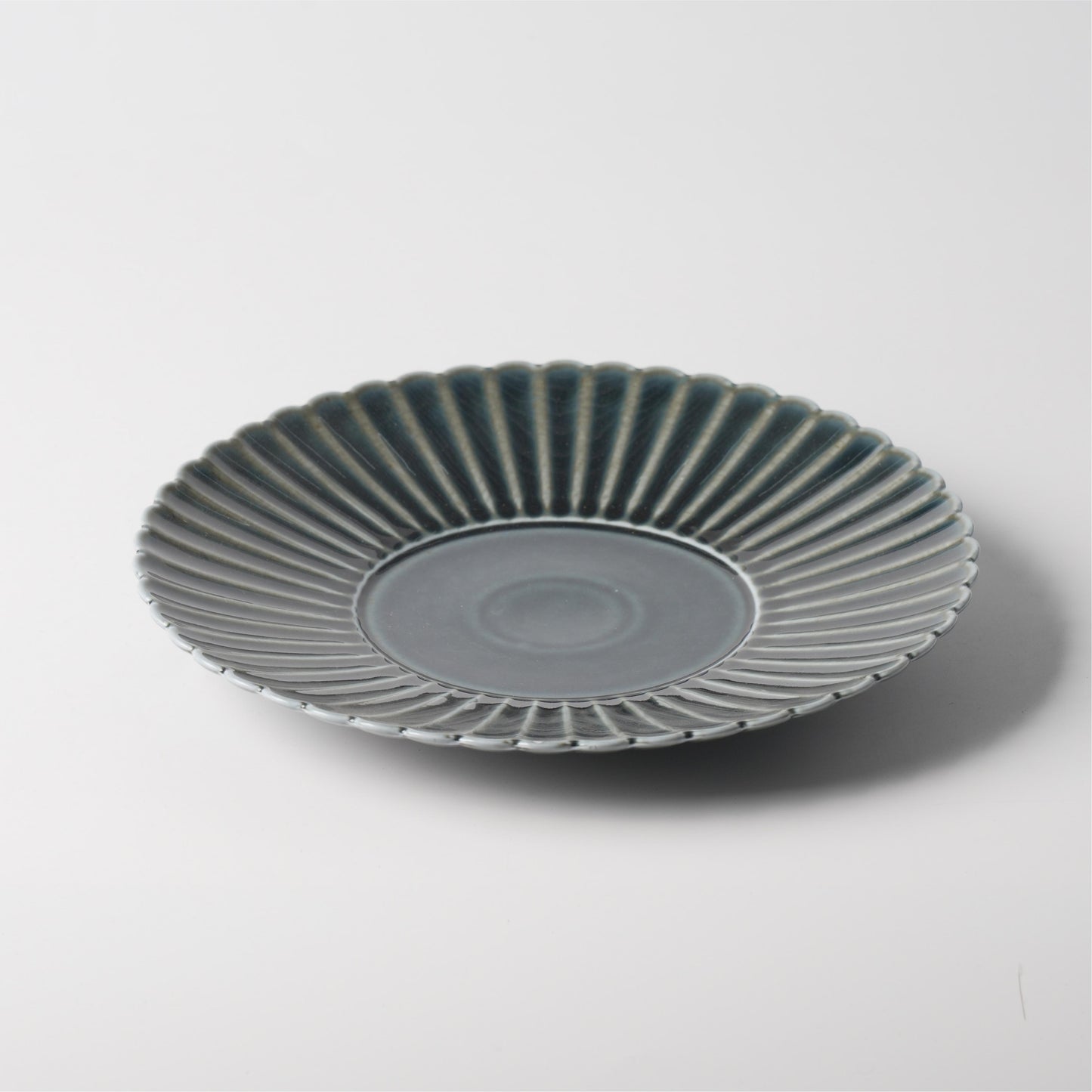 Slate Blue Chrysanthemum Ceramic Dinner Plate
