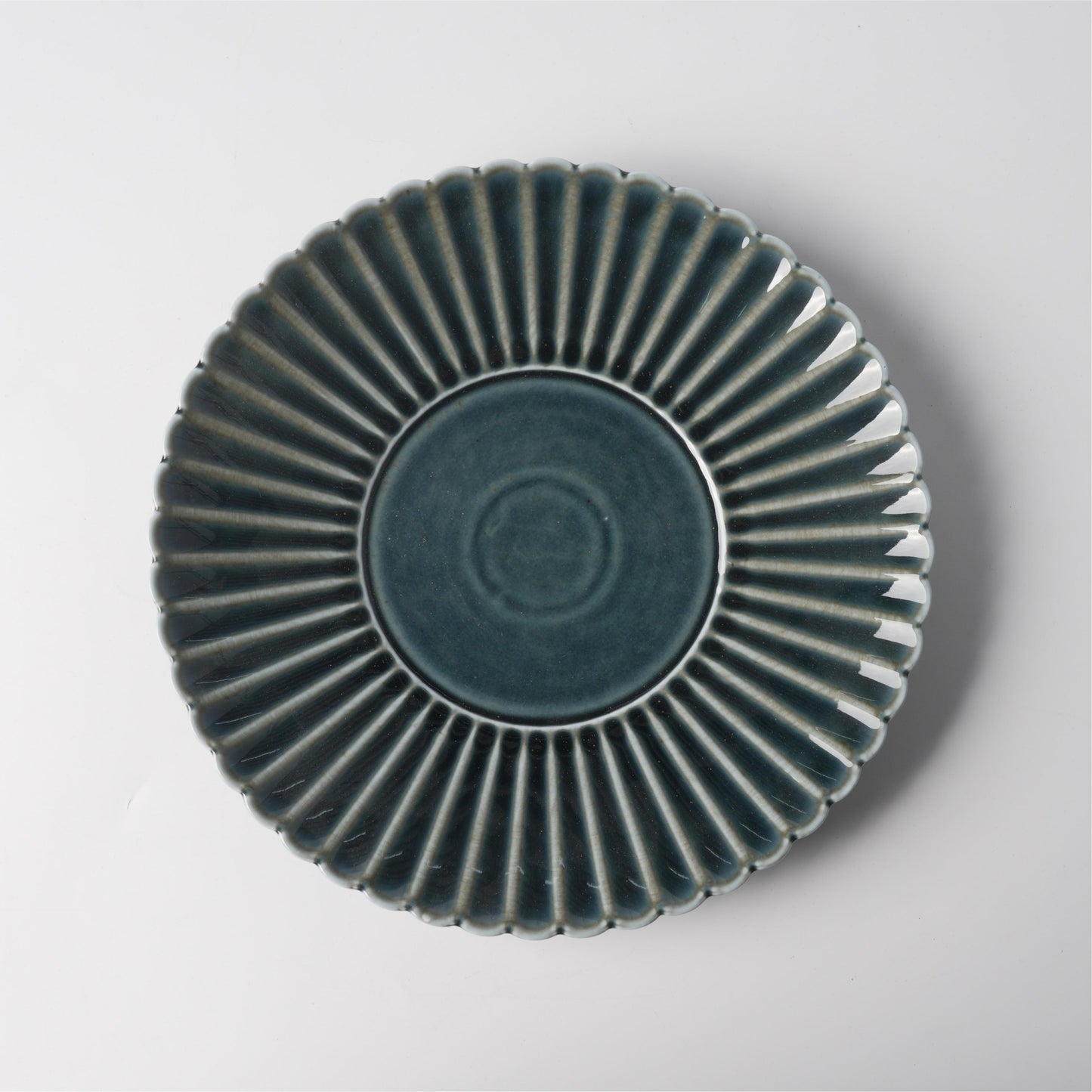 Slate Blue Chrysanthemum Ceramic Dinner Plate