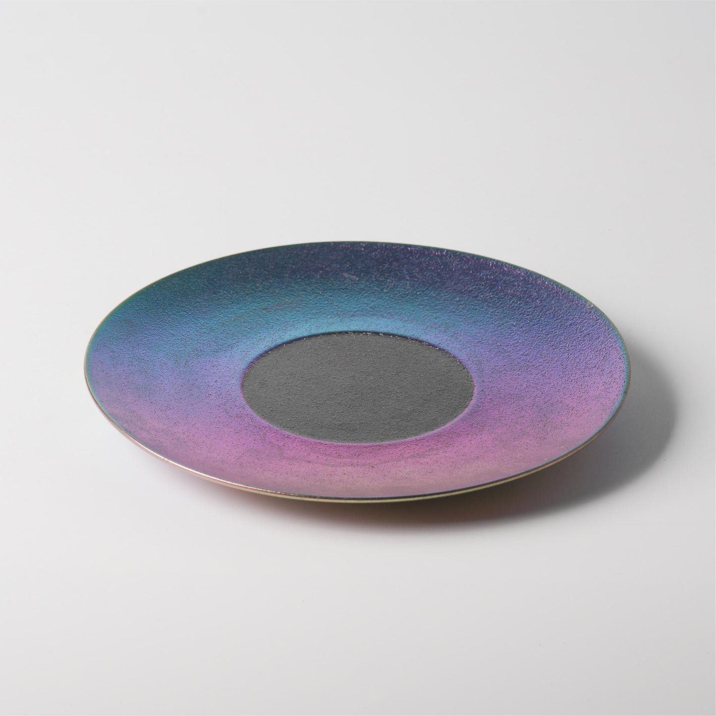 Iridescent Rainbow Ceramic Shallow Plate