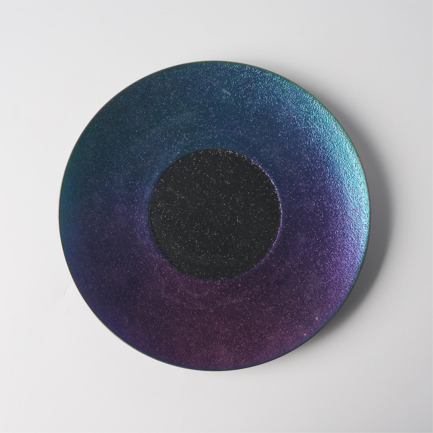 Iridescent Rainbow Ceramic Shallow Plate