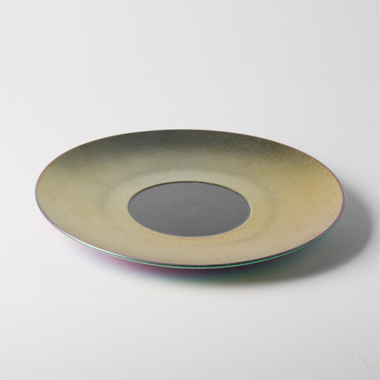 Iridescent Rainbow Ceramic Shallow Plate