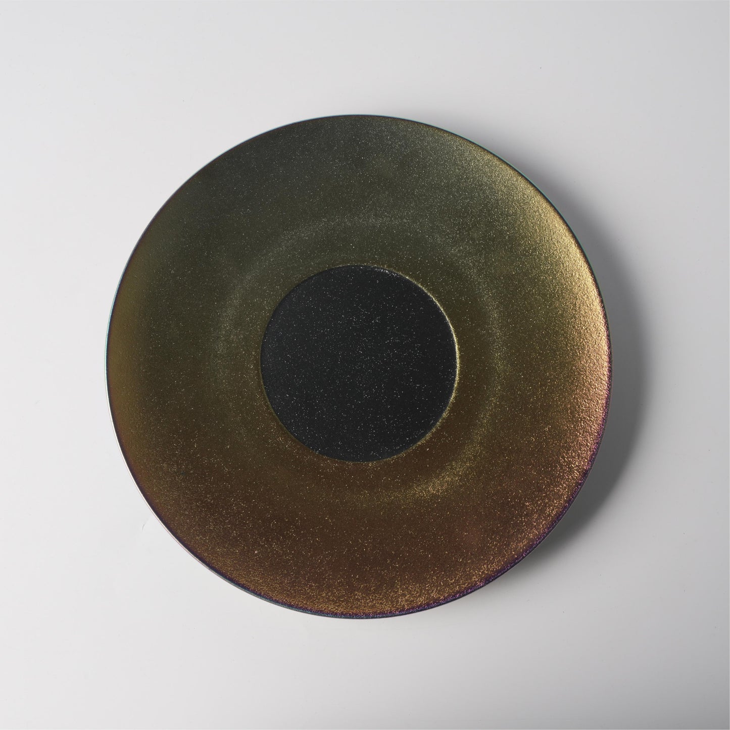 Iridescent Rainbow Ceramic Shallow Plate