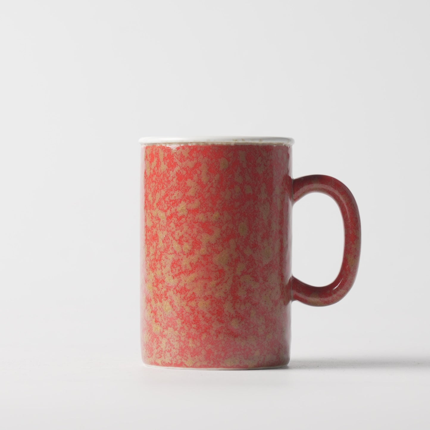 Golden Bloom Red Ceramic Mug