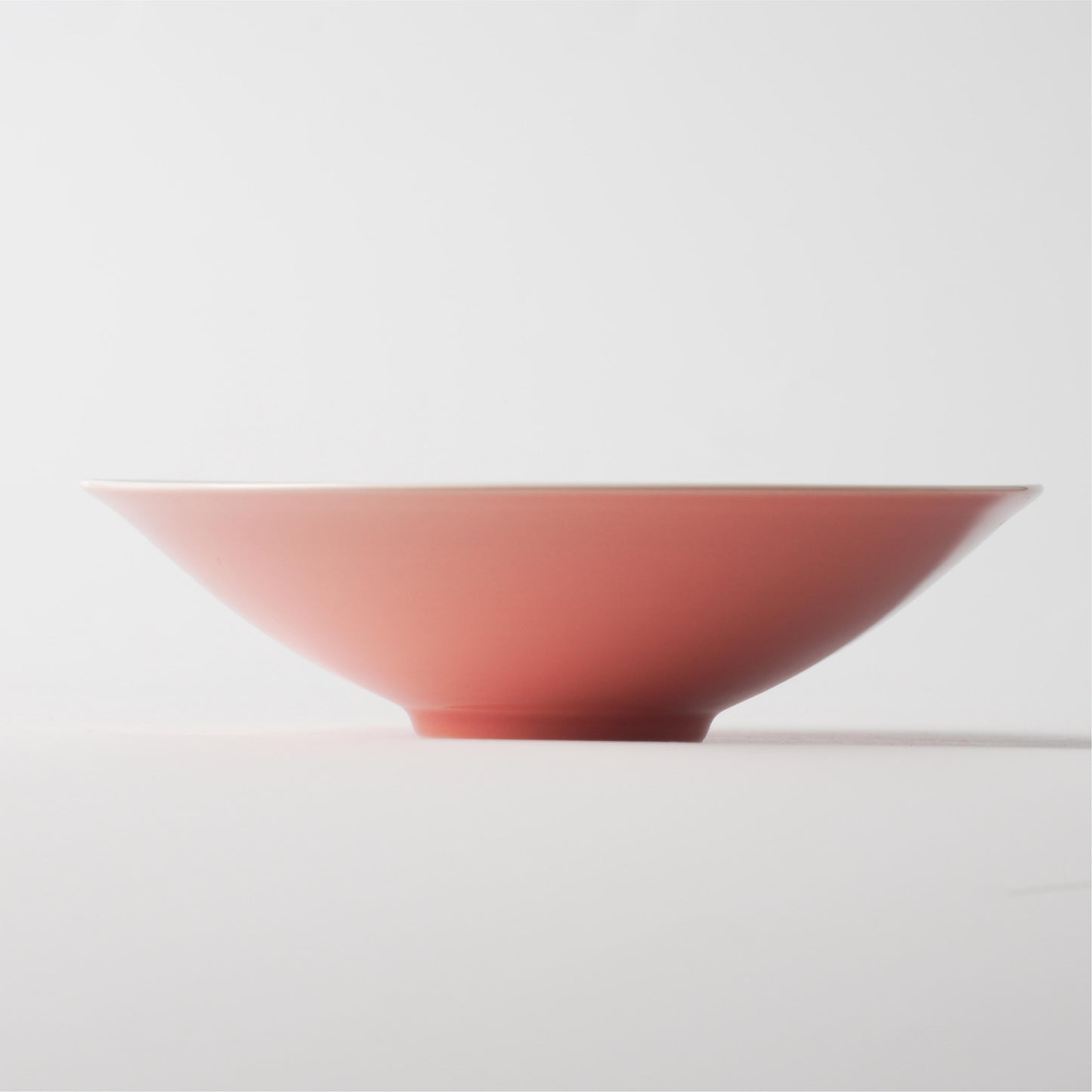 Pink Glaze Deer & Floral Conical Ceramic Bowl