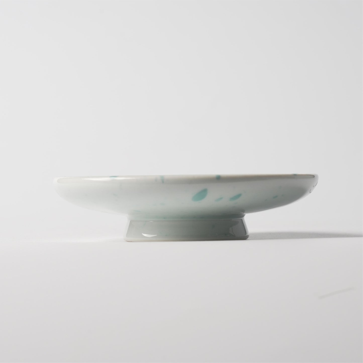 Mint Speckle Handcrafted Ceramic Footed Shallow Plate