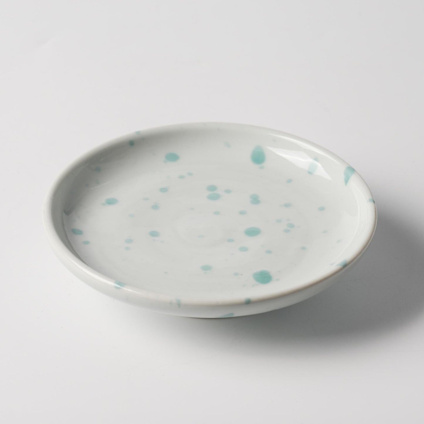 Mint Speckle Handcrafted Ceramic Footed Shallow Plate