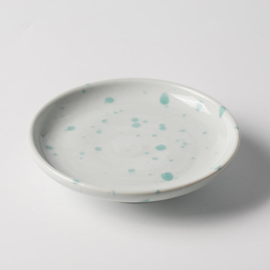 Mint Speckle Handcrafted Ceramic Footed Shallow Plate