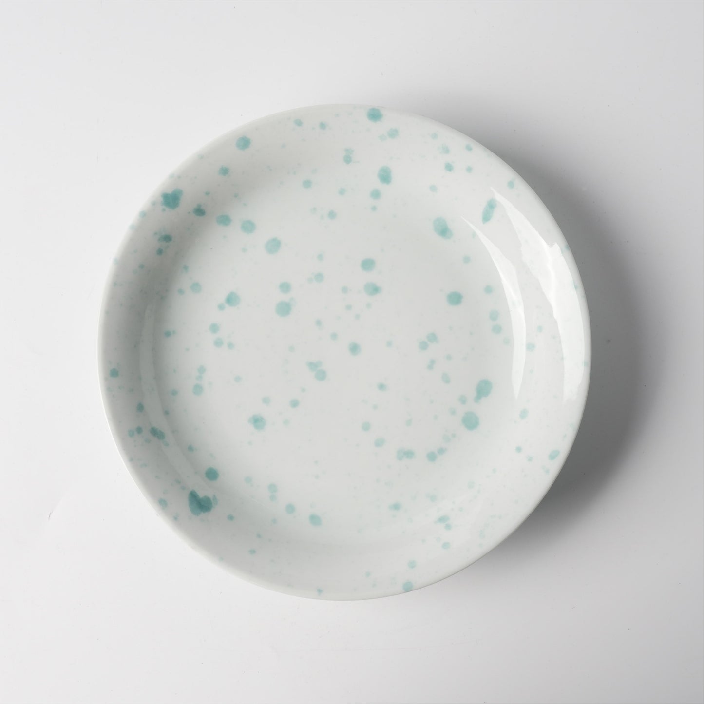 Misty Celadon Speckle Flared Rim Ceramic Plate