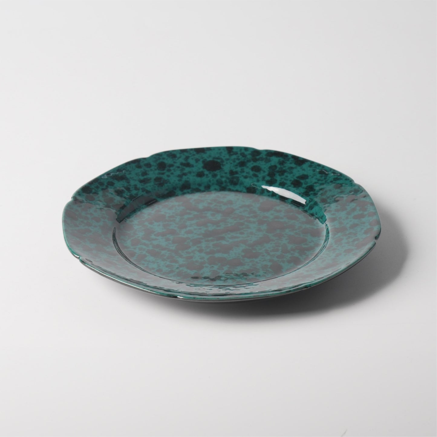 Emerald Black Spot Octagonal Ceramic Soup Plate