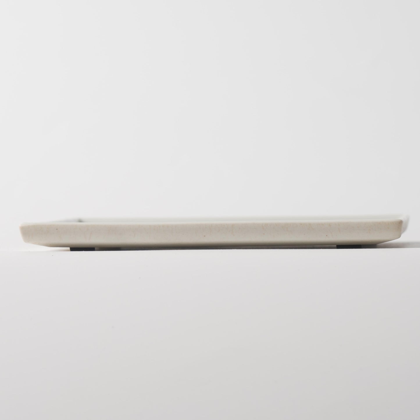 White Geometric Square Ceramic Plate