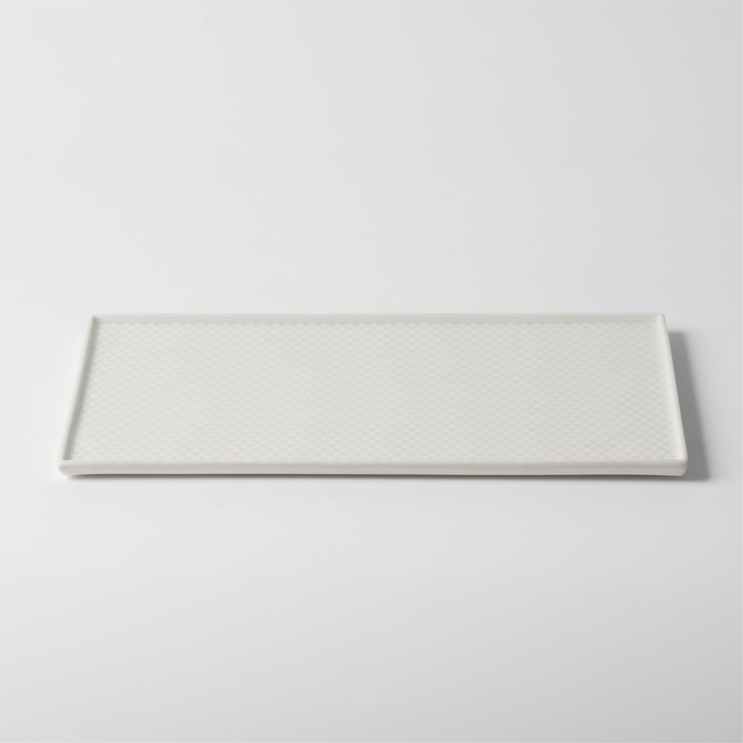 Pure White Matte Ceramic Rectangular Serving Platter — 12 Inch