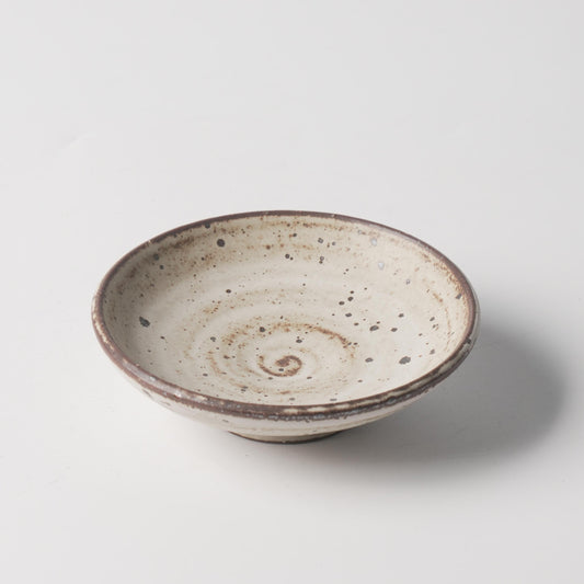 Rustic White Speckled Ceramic Bowl