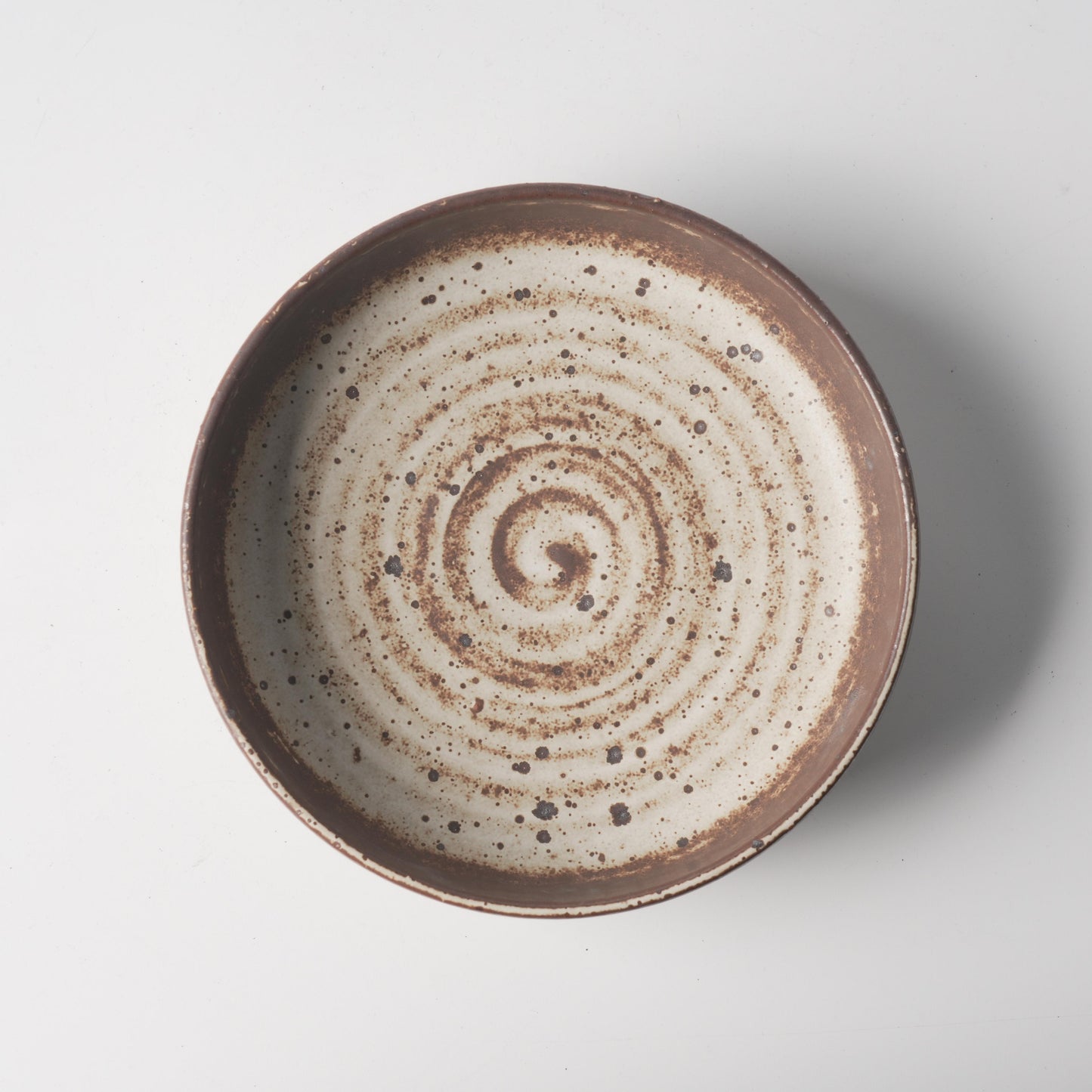 Rustic White Spiral Ceramic Bowl