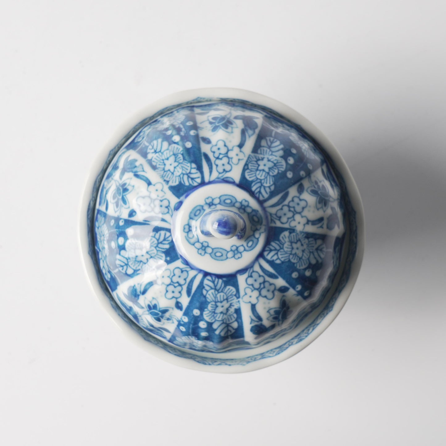 Imperial Blue and White Floral Bird Lidded Ceramic Jar