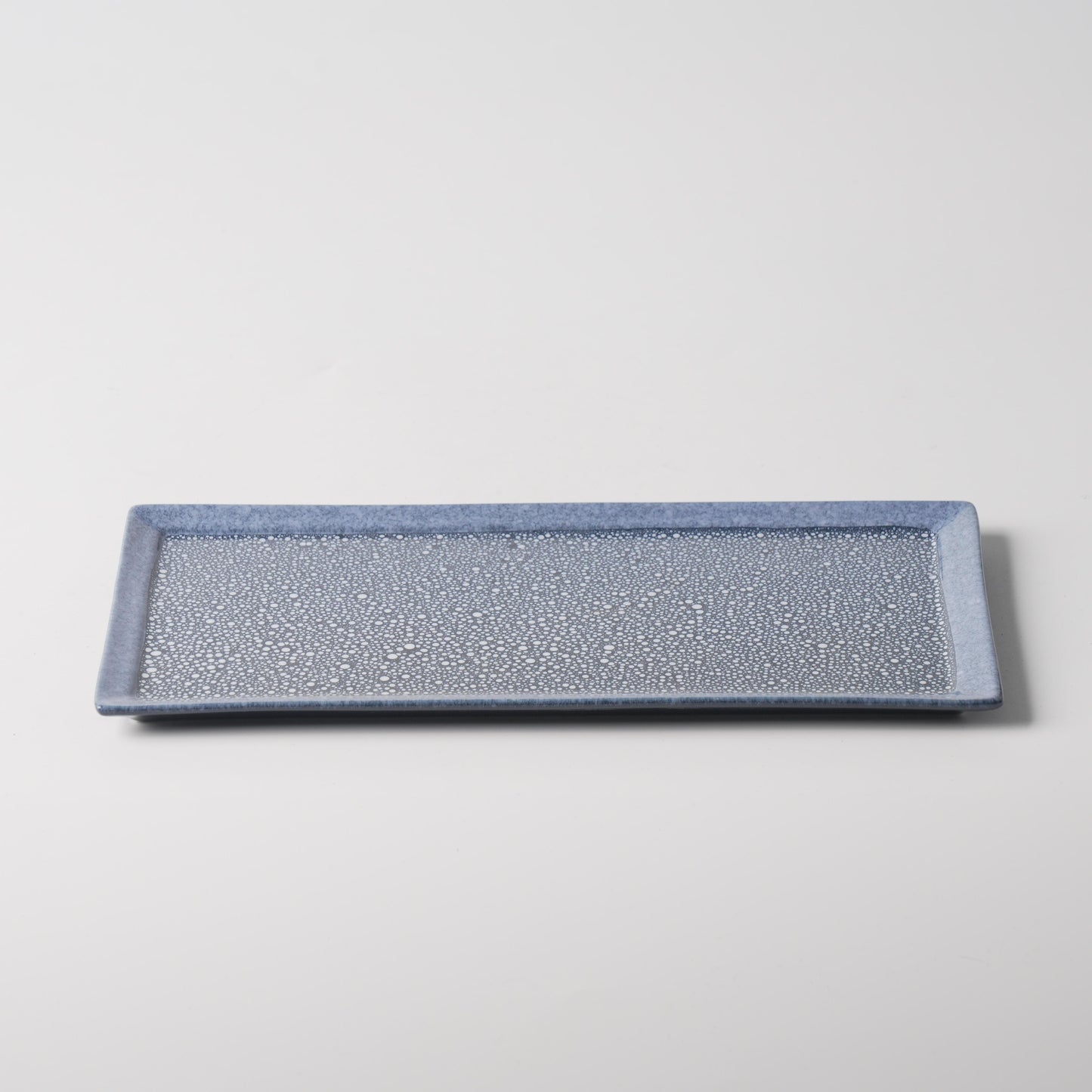 Frost Blue Granule Texture Rectangular Flat Plate