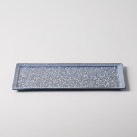 Frost Blue Granule Texture Rectangular Flat Plate