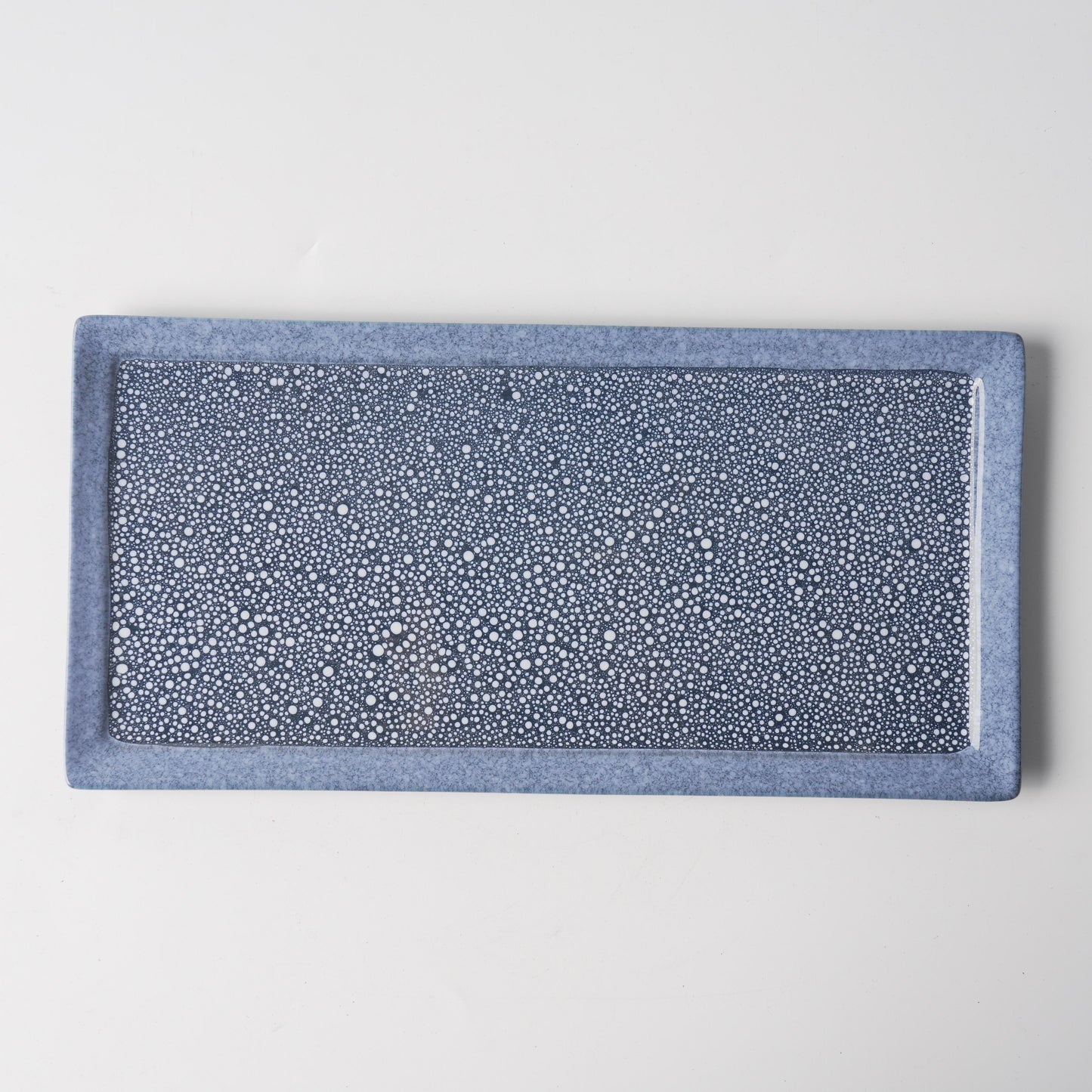 Frost Blue Granule Texture Rectangular Flat Plate