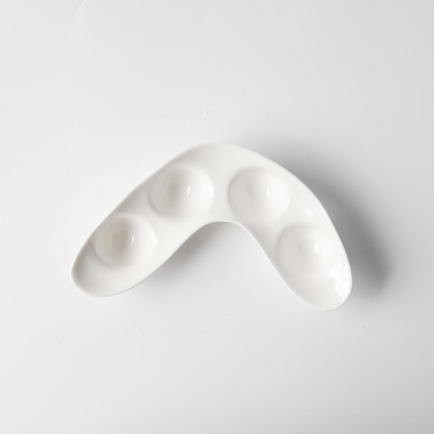 Curved Four-Well Ceramic Bean Dish