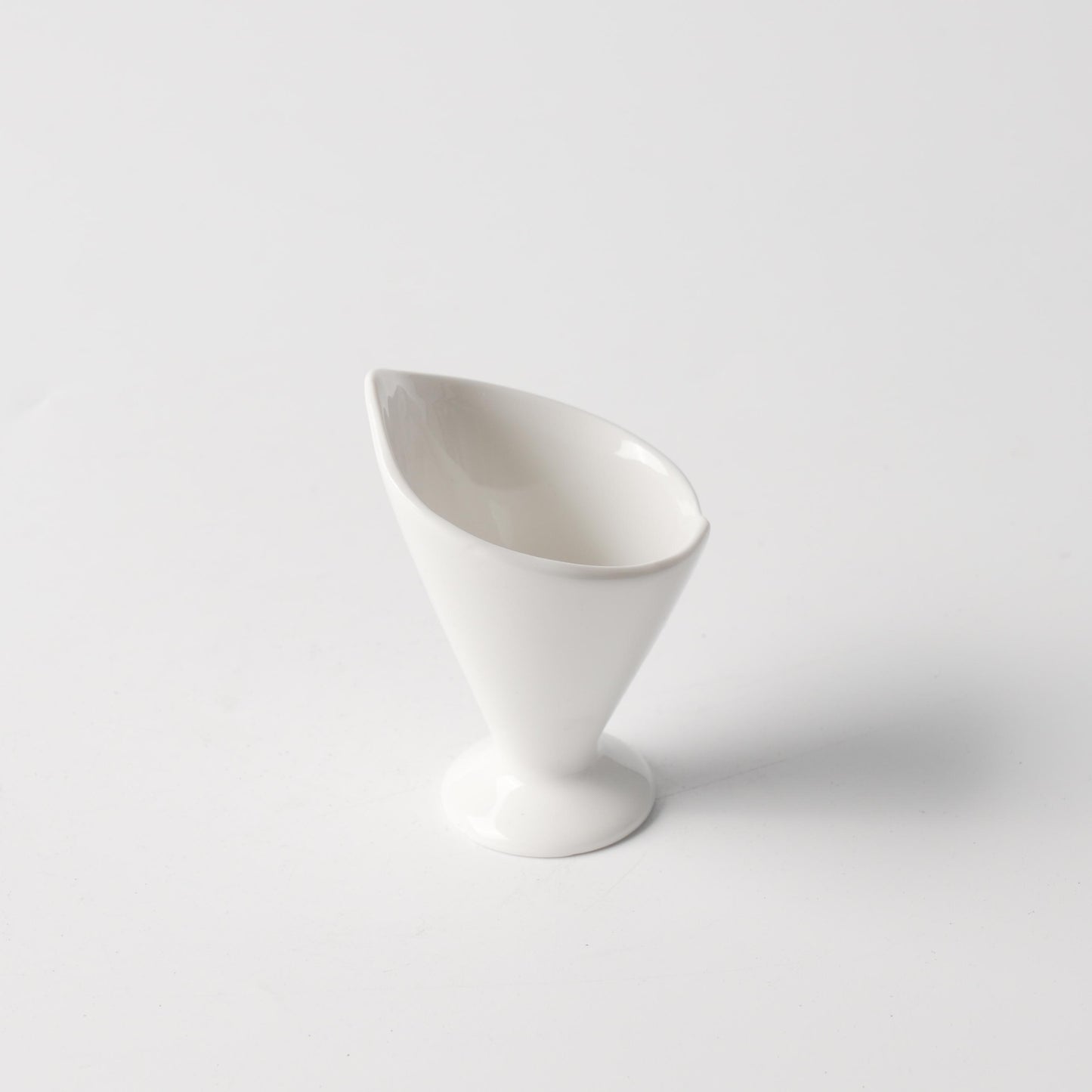 White Matte Ceramic Footed Cone Cup — 3.5 Inch